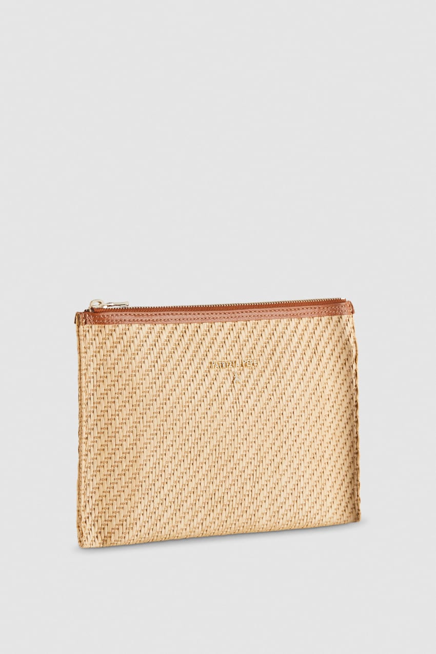 Brown Patrizia Pepe Envelope Bag In Woven Fabric | BSC418623