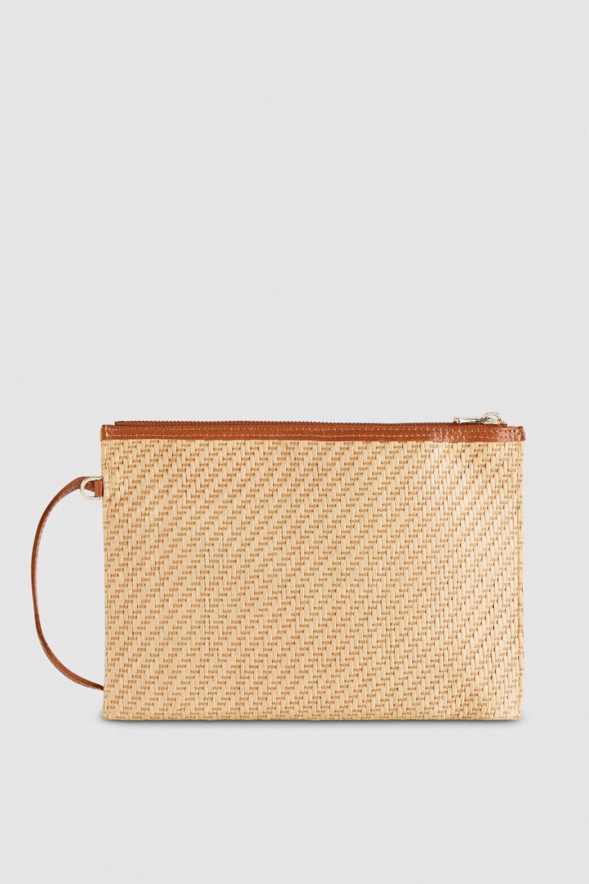 Brown Patrizia Pepe Envelope Bag In Woven Fabric | BSC418623