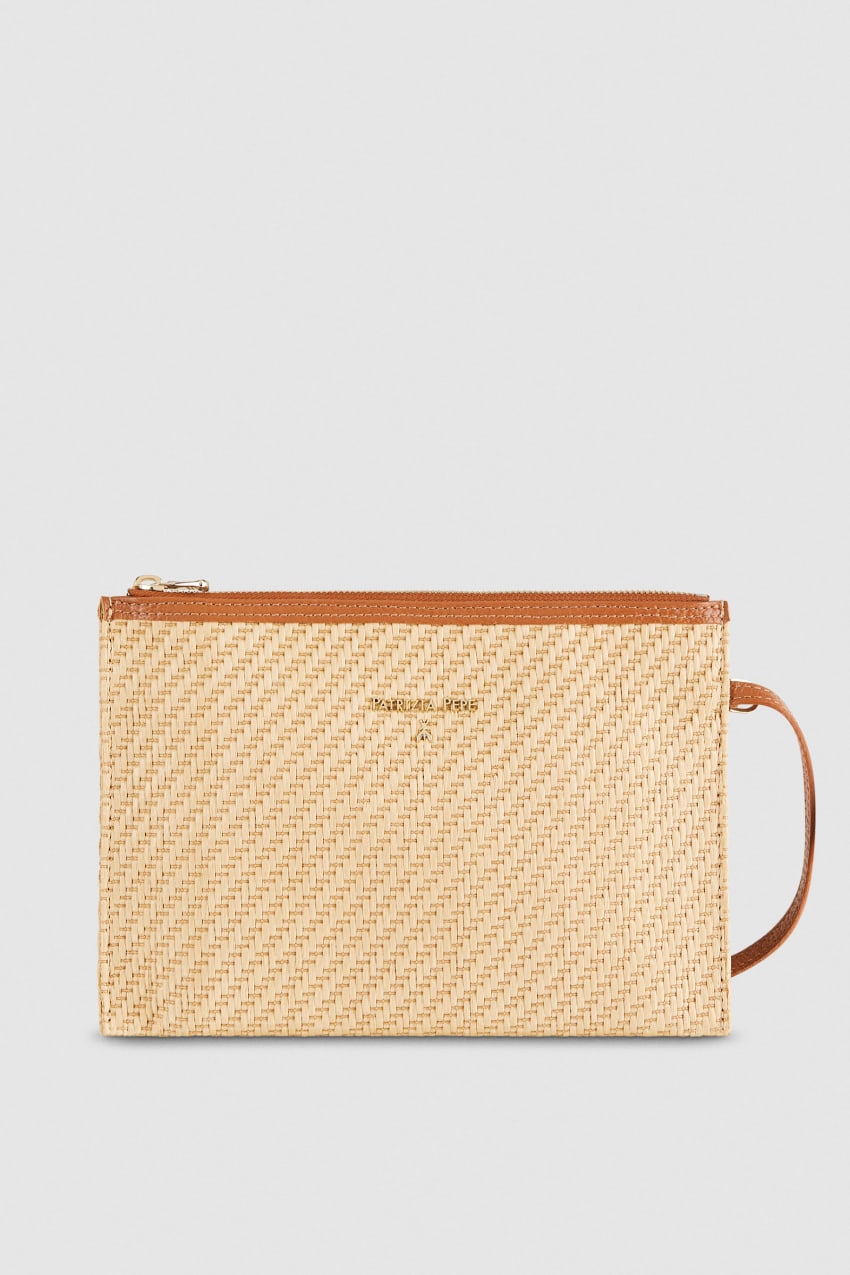 Brown Patrizia Pepe Envelope Bag In Woven Fabric | BSC418623