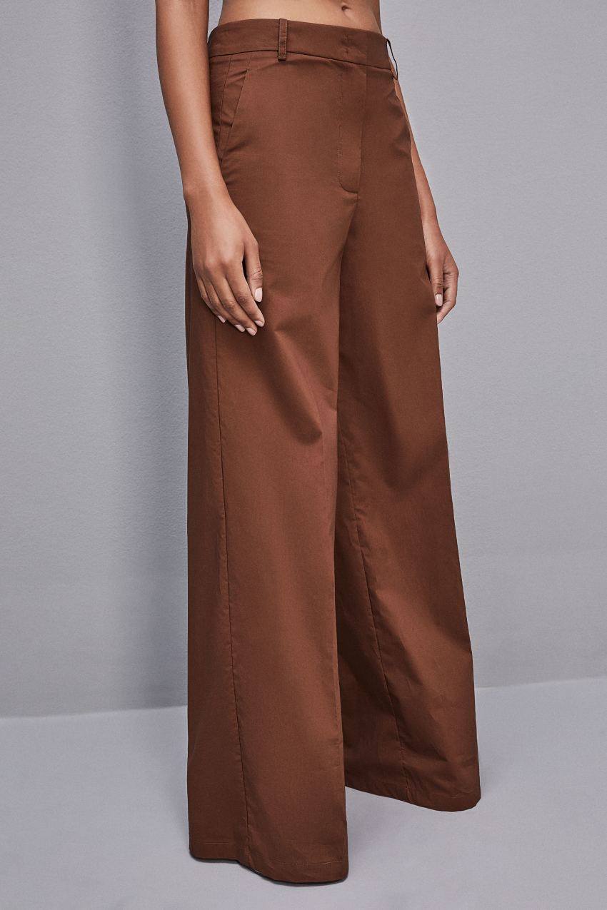 Brown Patrizia Pepe Low-waisted Palazzo Fit Pants | IQY975803