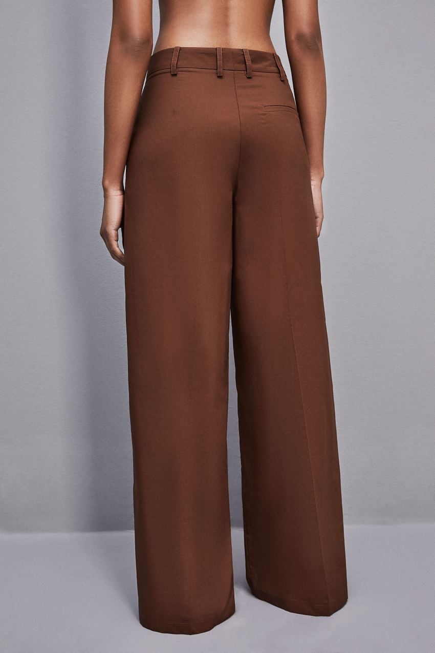 Brown Patrizia Pepe Low-waisted Palazzo Fit Pants | IQY975803