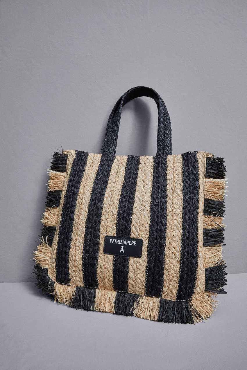 FE22 Patrizia Pepe Raffia Shopping Bag | SRV018357