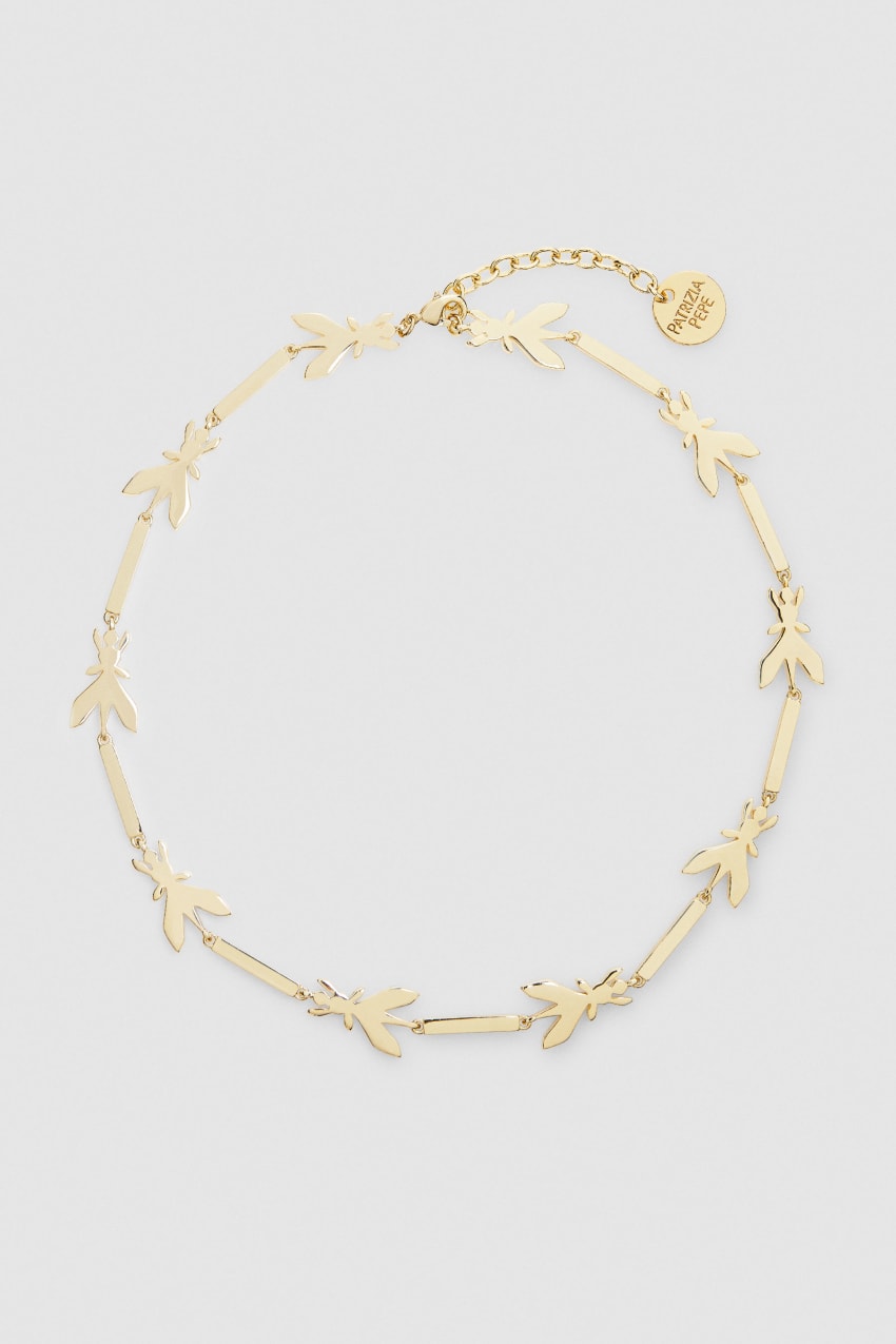 Gold Patrizia Pepe Brass Chocker Necklace | IND065318