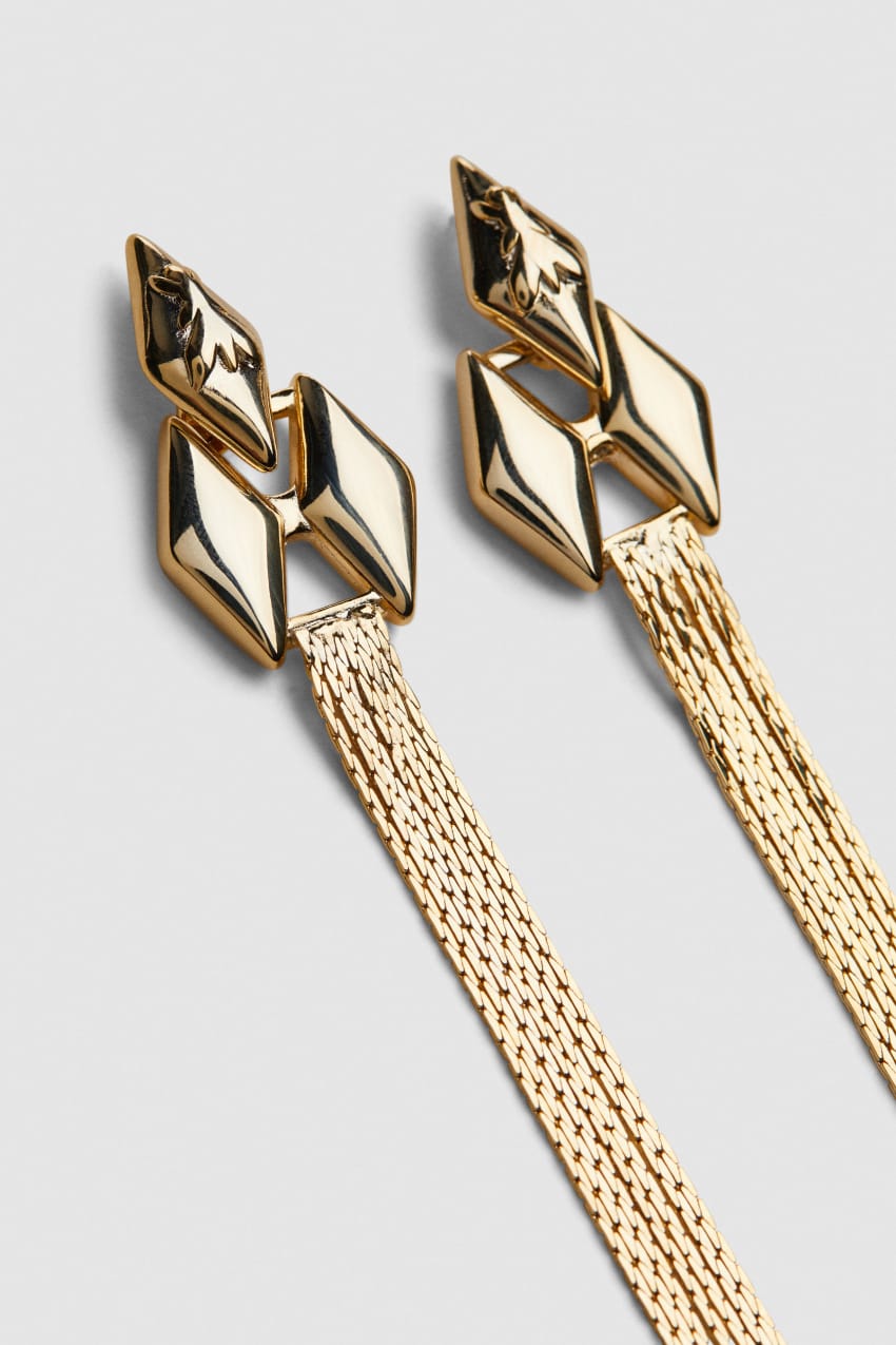 Gold Patrizia Pepe Brass Pendant Earrings | XQG451392