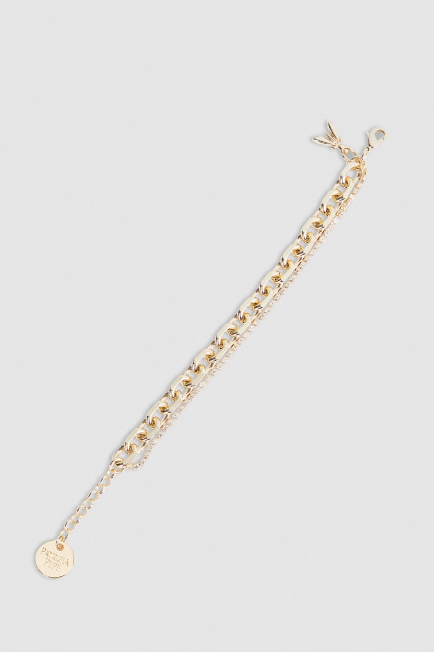 Gold Patrizia Pepe Fly Diamond Brass Chain Bracelet | NAW682091