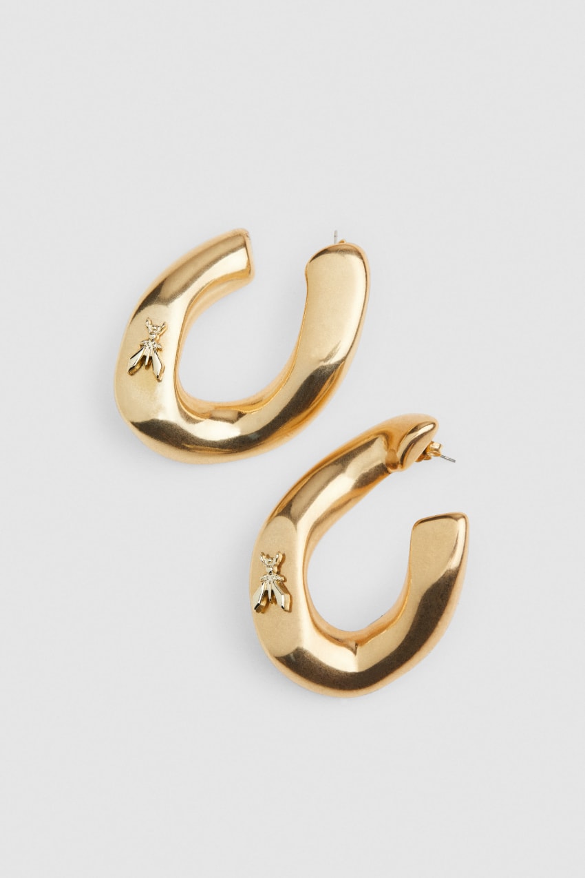 Gold Patrizia Pepe Metal Earrings | AWG023986