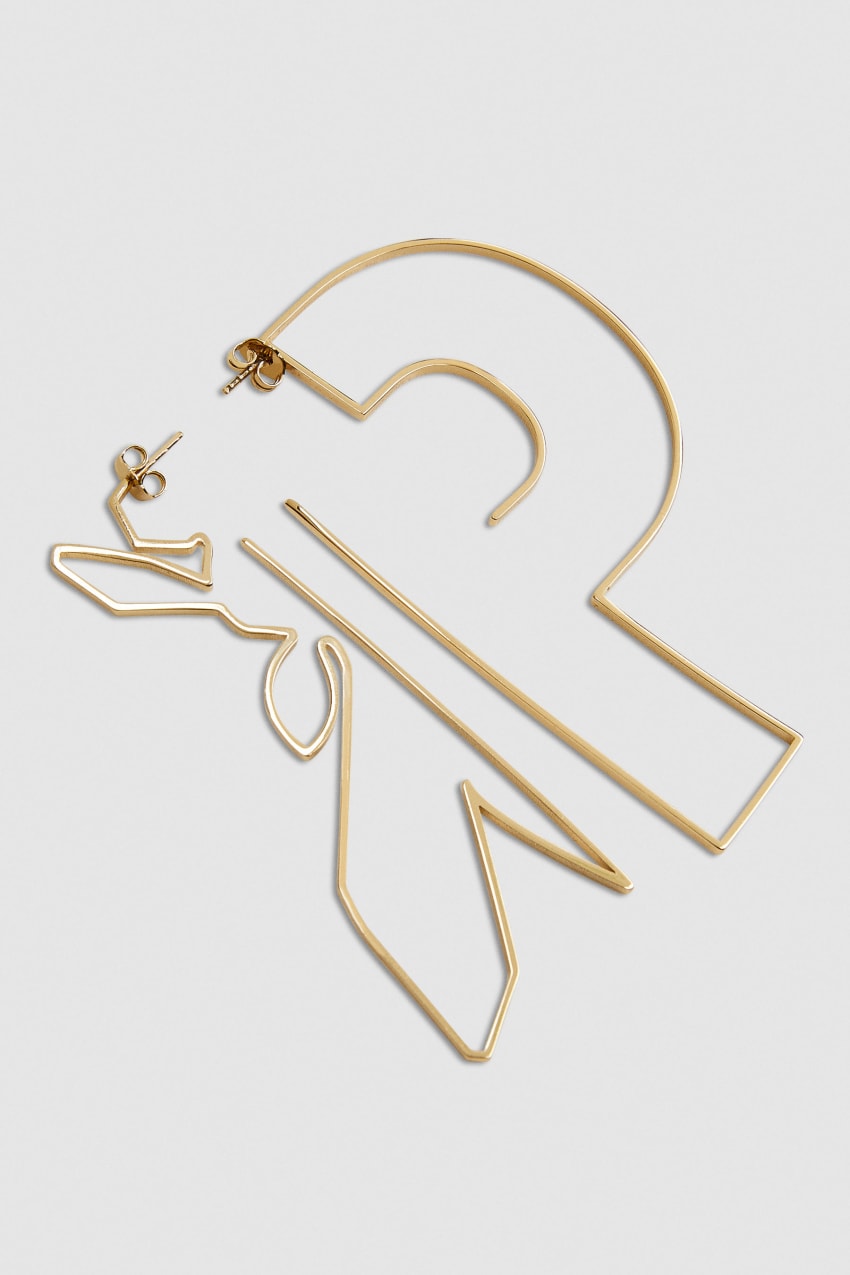 Gold Patrizia Pepe Metal Maxy Fly Brass Earrings | FHJ089563