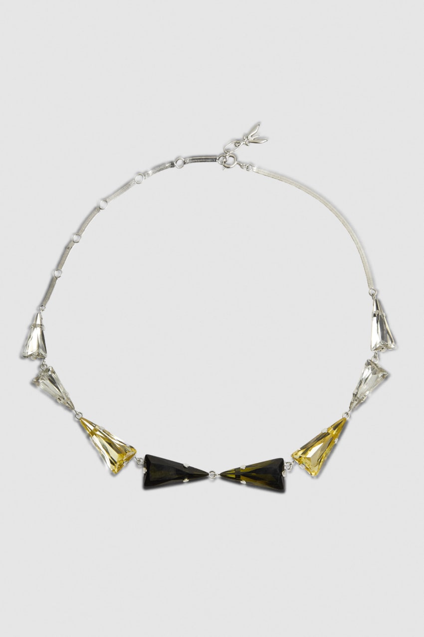 Green Patrizia Pepe Brass And Glass Necklace | XIF790812