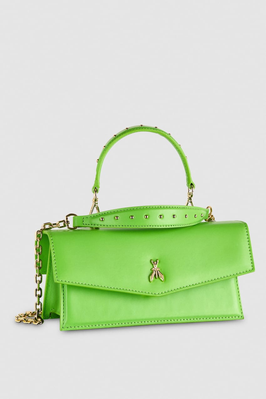 Green Patrizia Pepe Fly Bamby Leather Shoulder Bag | ZPV961280