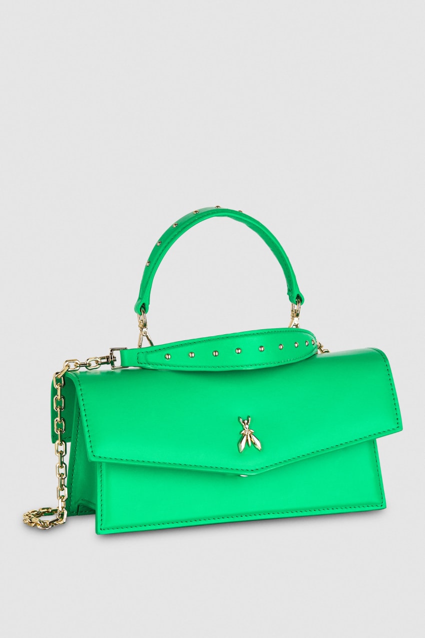 Green Patrizia Pepe Fly Bamby Leather Shoulder Bag | ZOI359246