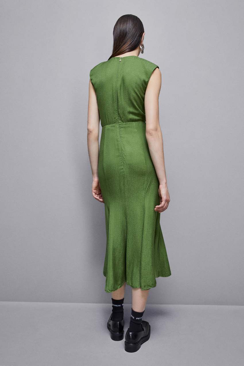 Green Patrizia Pepe Jacquard Viscose Midi Dress | SVL102694