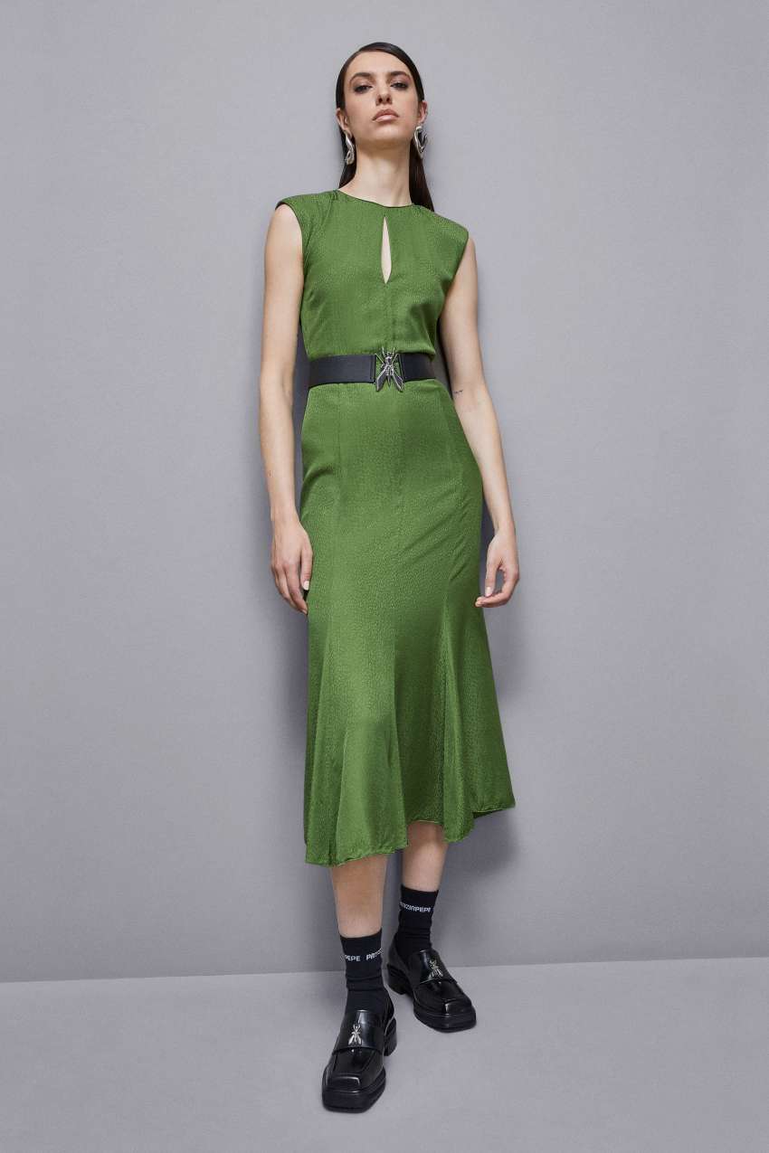 Green Patrizia Pepe Jacquard Viscose Midi Dress | SVL102694