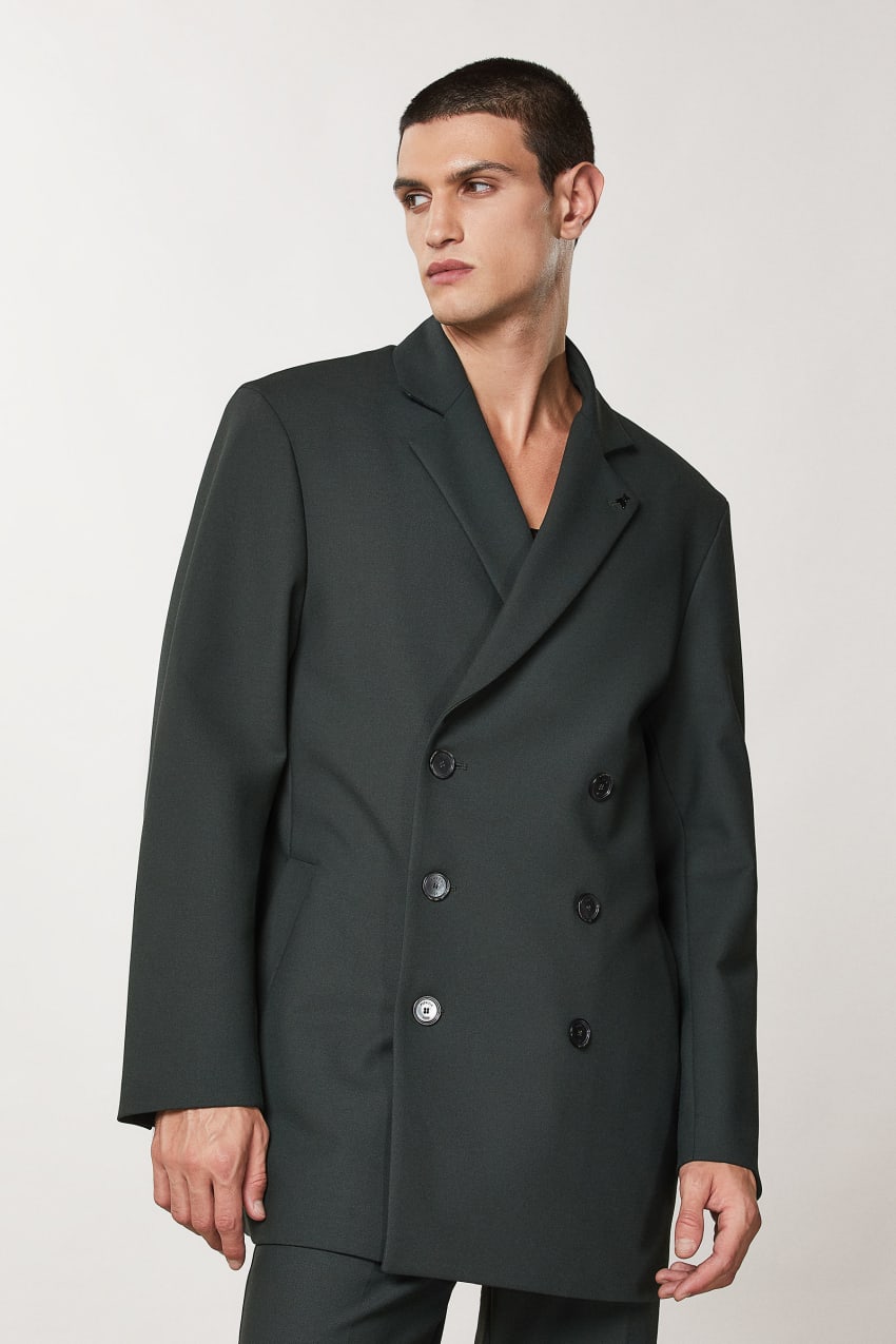 Green Patrizia Pepe Lined Double-breasted Coat | RXW253460