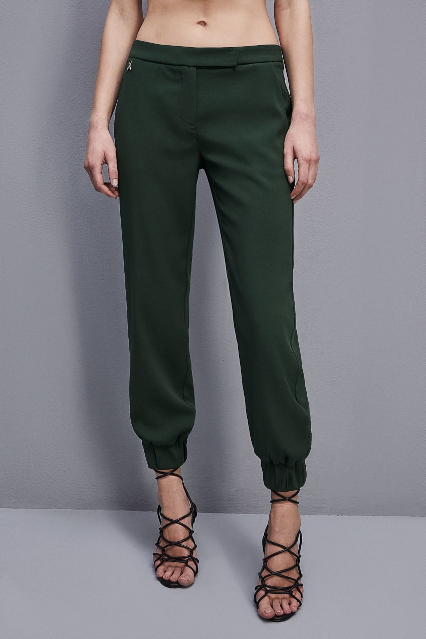 Green Patrizia Pepe Low-waisted Crepe Jogger Pants | WSO587941