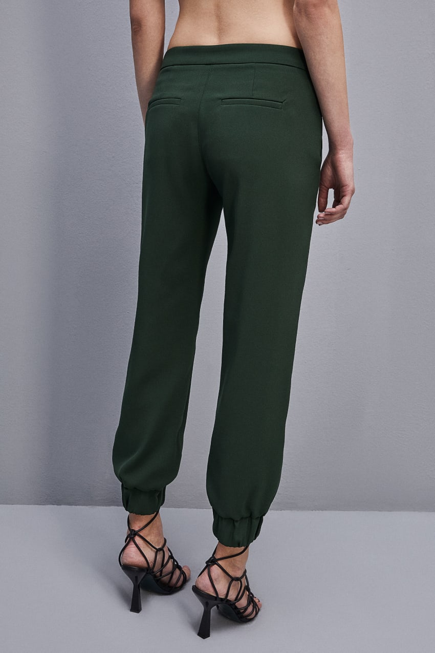 Green Patrizia Pepe Low-waisted Crepe Jogger Pants | WSO587941