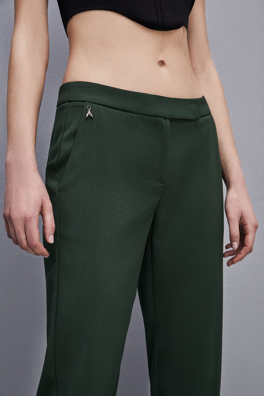 Green Patrizia Pepe Low-waisted Crepe Jogger Pants | WSO587941