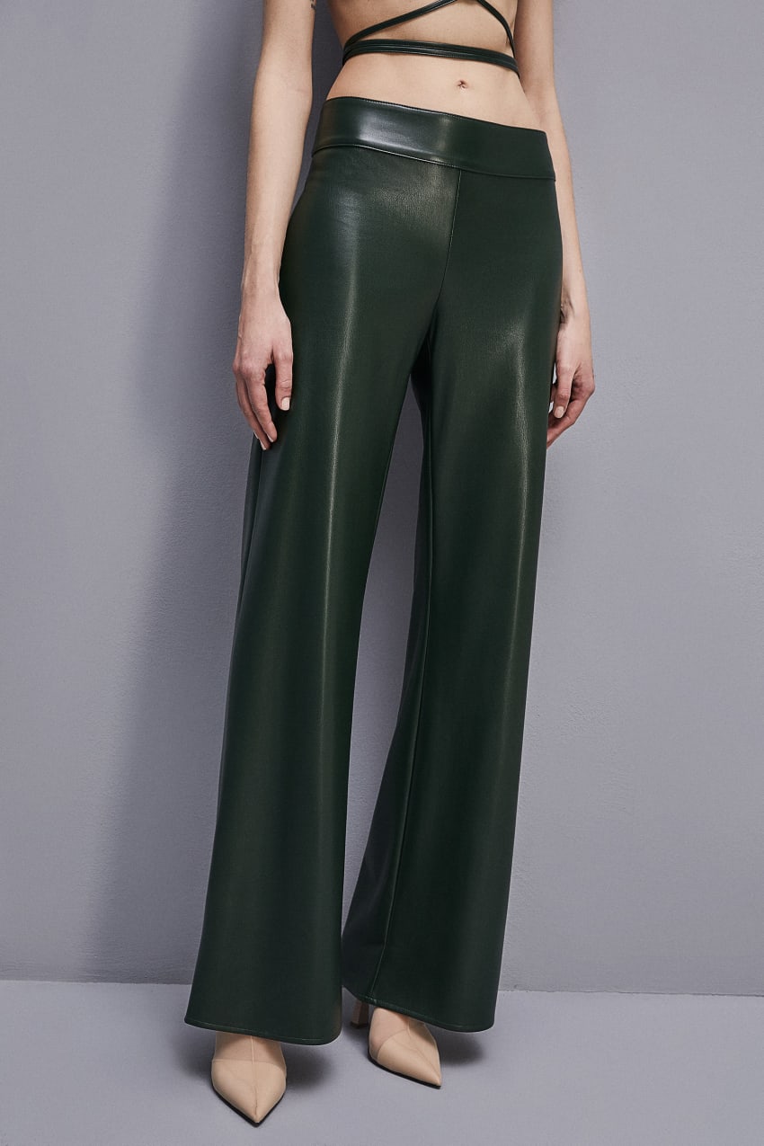 Green Patrizia Pepe Low-waisted Palazzo Fit Pants | KLA291406