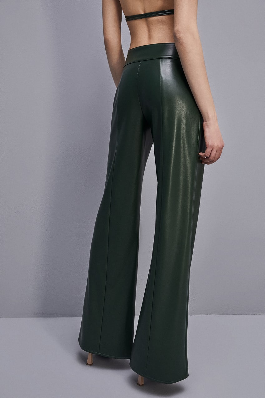 Green Patrizia Pepe Low-waisted Palazzo Fit Pants | KLA291406