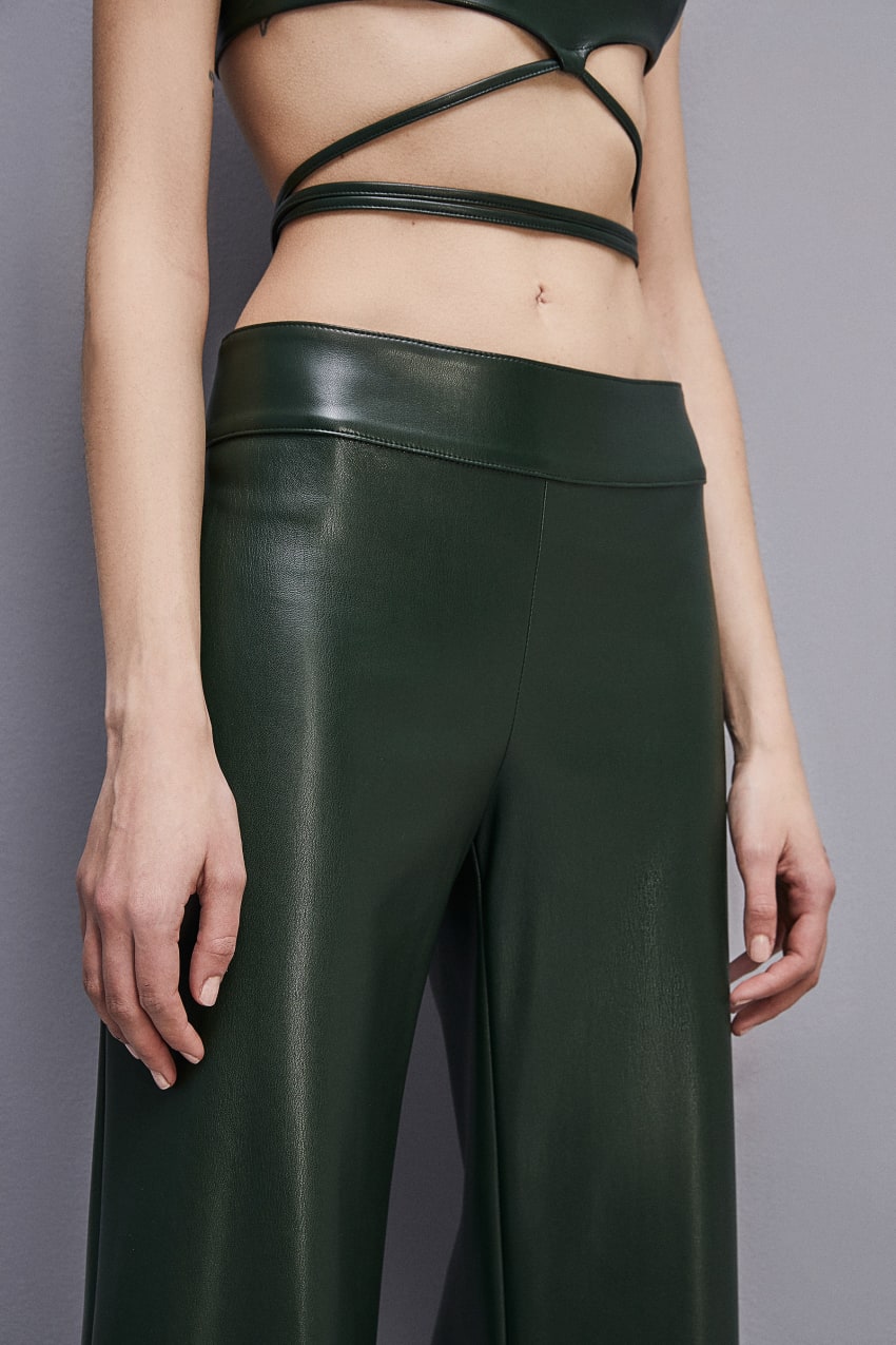 Green Patrizia Pepe Low-waisted Palazzo Fit Pants | KLA291406