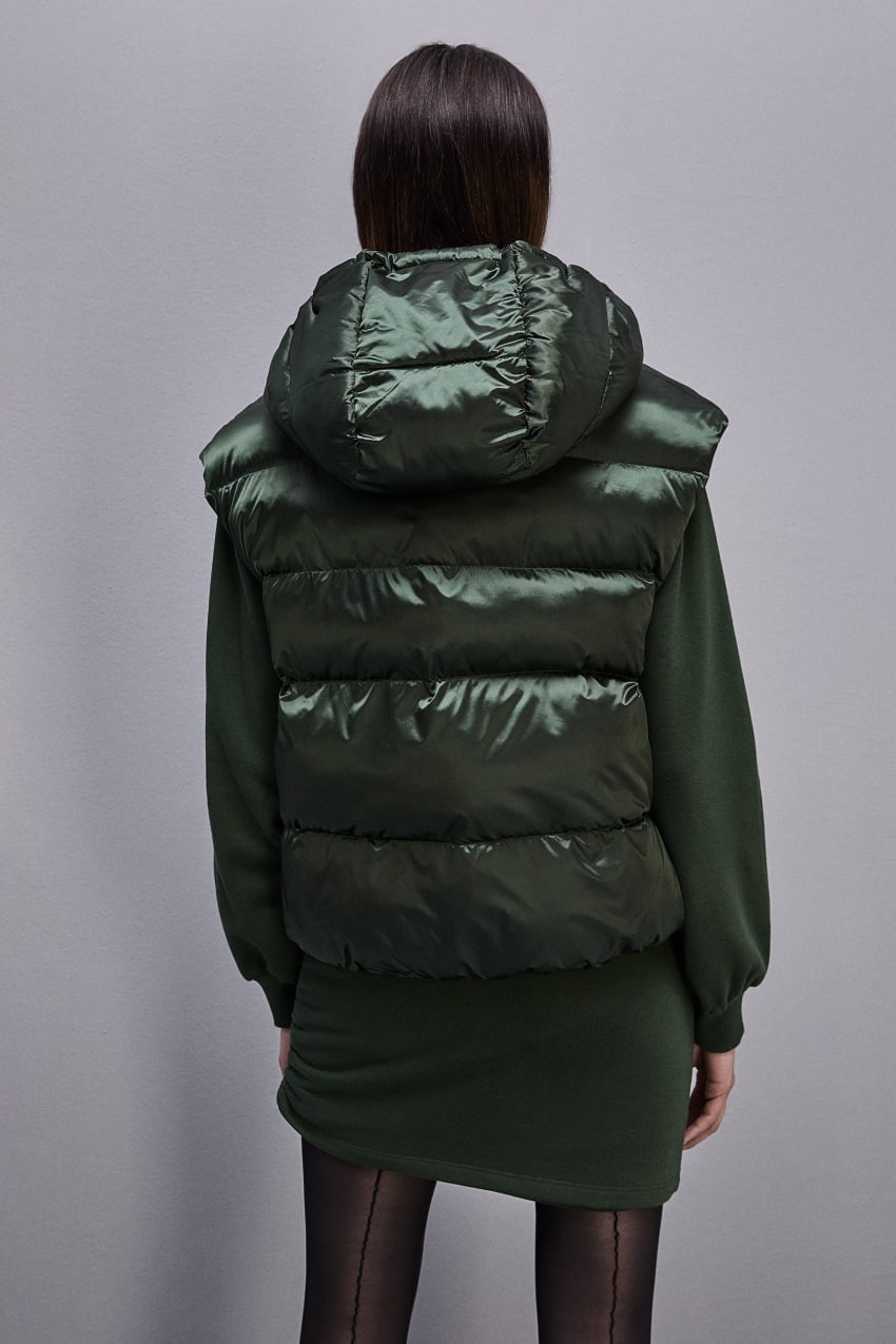 Green Patrizia Pepe Nylon Sleeveless Down Jacket | BJT423876