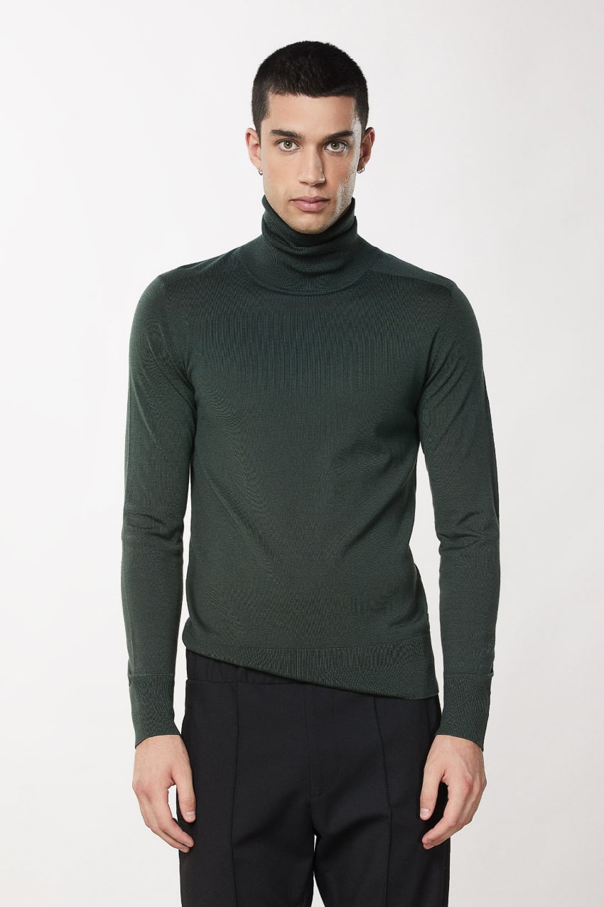 Green Patrizia Pepe Pure Wool Turtleneck Sweater | OQY143792