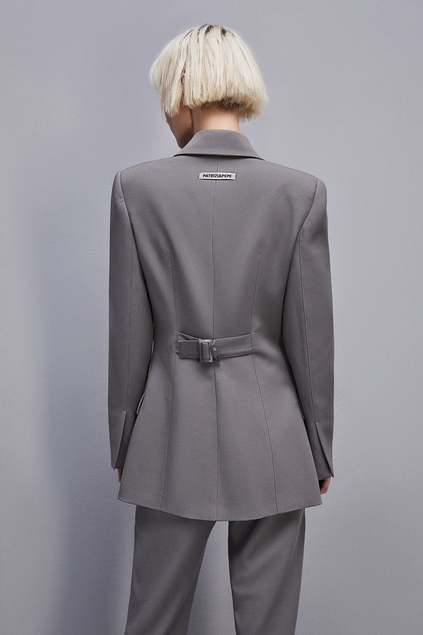 Grey Patrizia Pepe Feminine One-button Jacket | ZGH189526