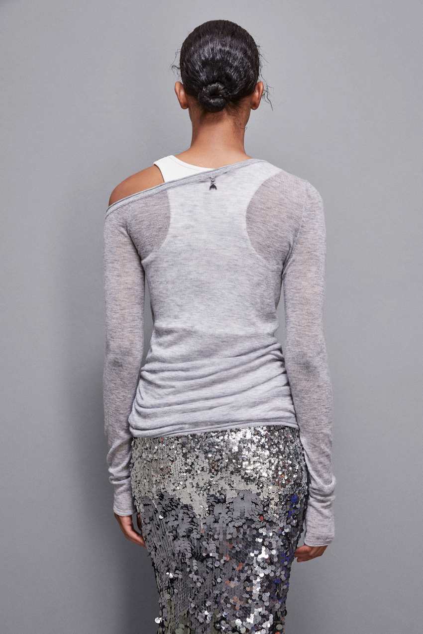 Grey Patrizia Pepe Long-sleeved Wool Sweater | RWB582067