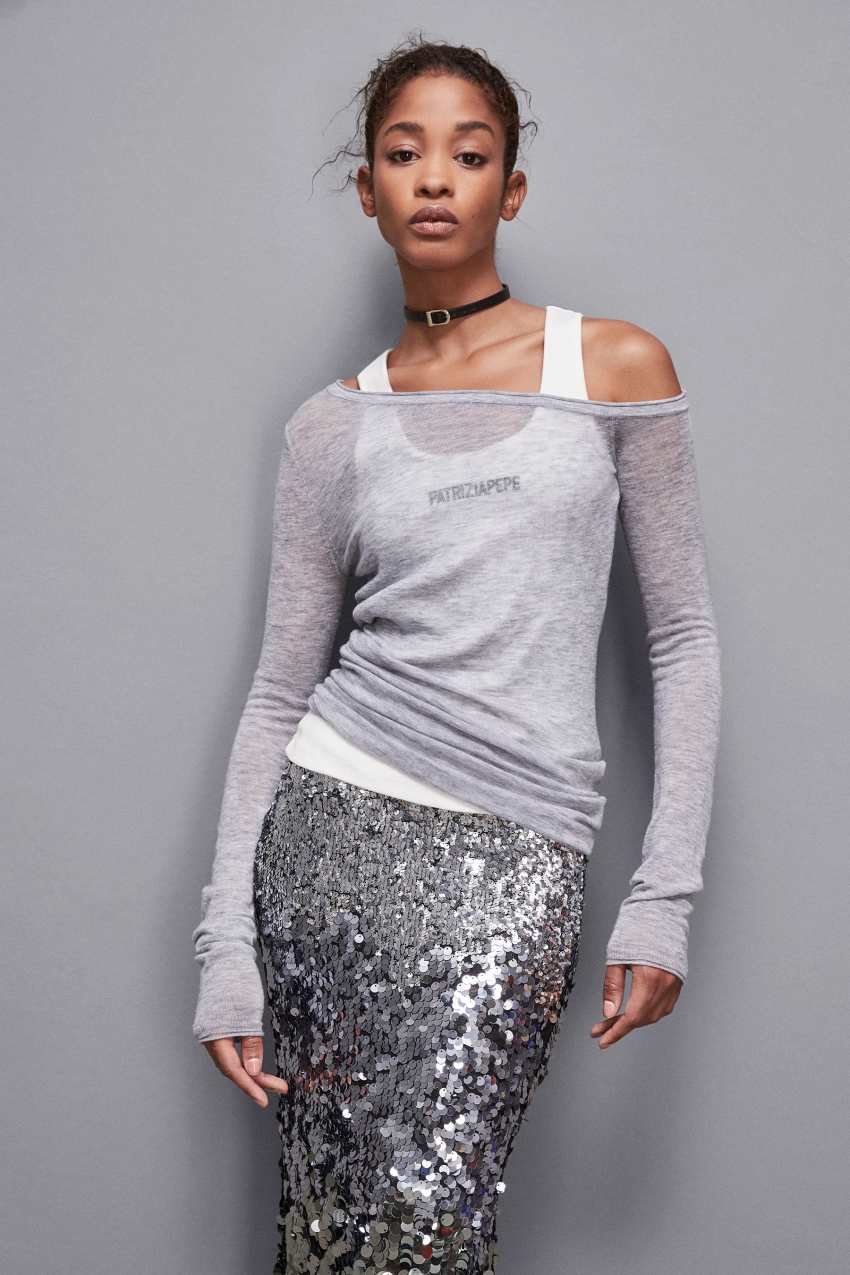 Grey Patrizia Pepe Long-sleeved Wool Sweater | RWB582067