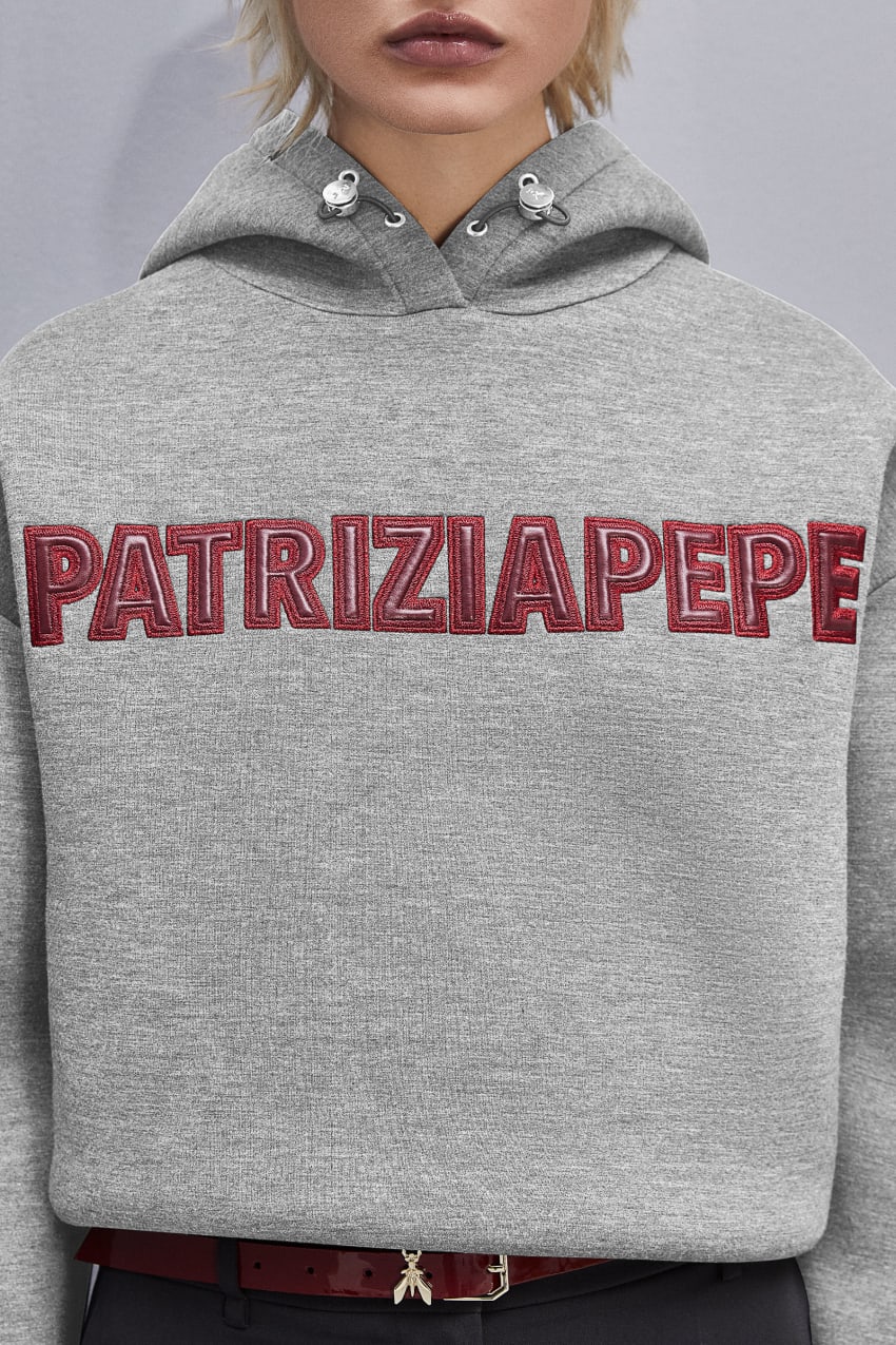 Grey Patrizia Pepe Oversized Hoodie | UOW601439