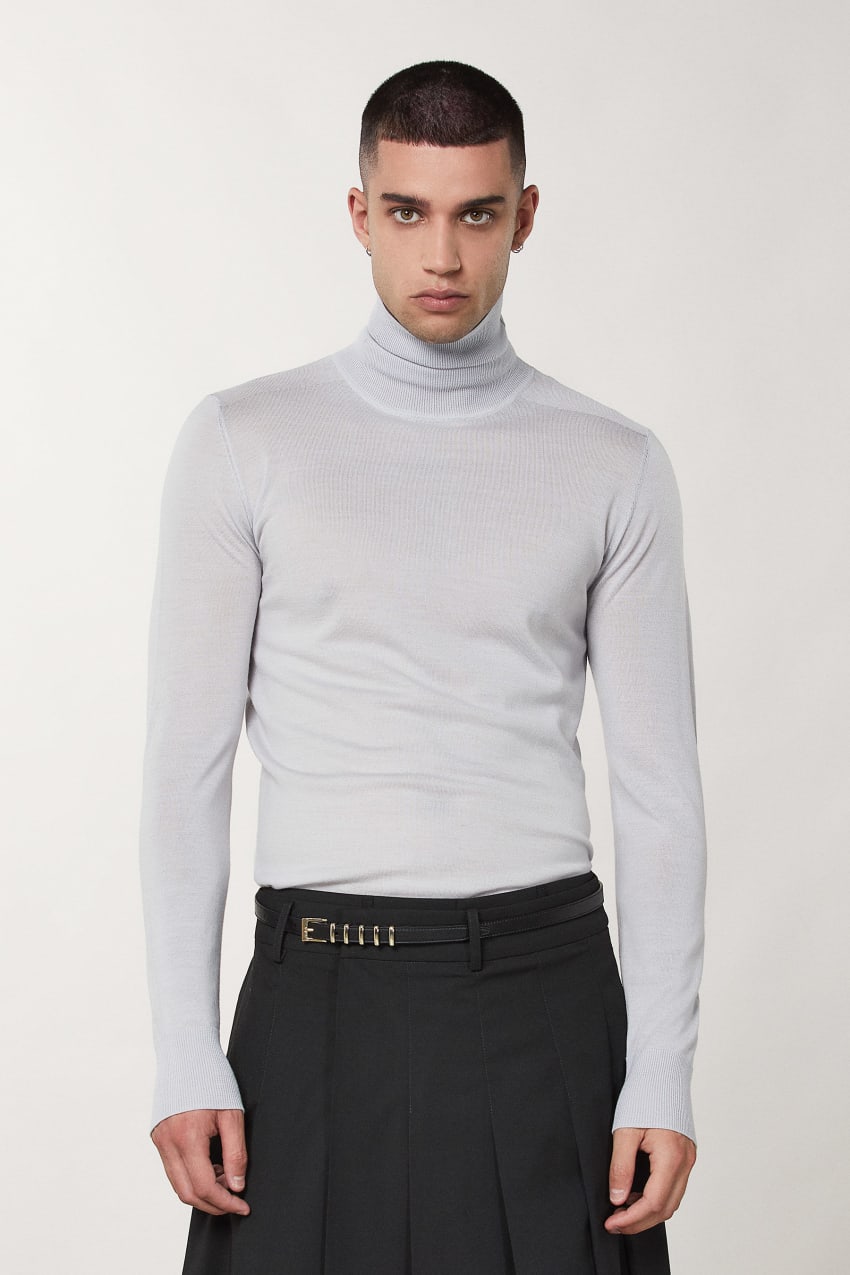 Grey Patrizia Pepe Pure Wool Turtleneck Sweater | RKE367819