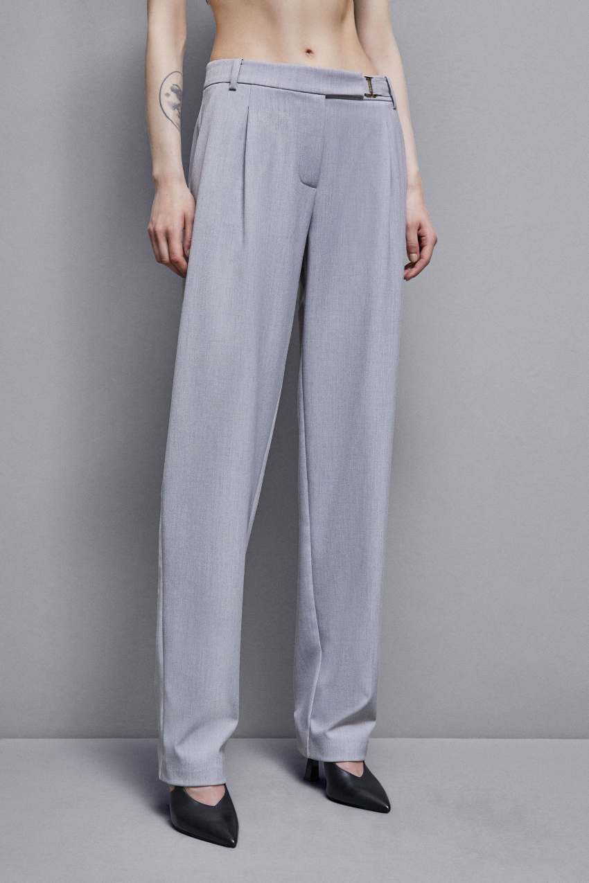 Grey Patrizia Pepe Regular Fit Viscose Pants | SJQ693258