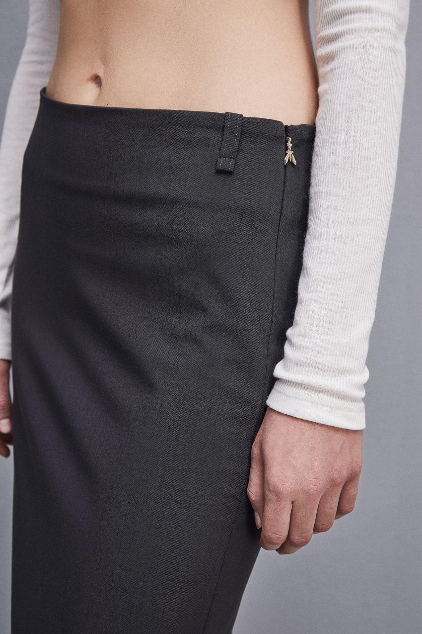 Grey Patrizia Pepe Viscose Pencil Skirt | XYO075148