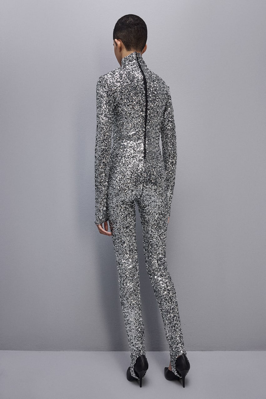 Grey Patrizia Pepe ﻿turtleneck Sequined Jumpsuit | TFX051378