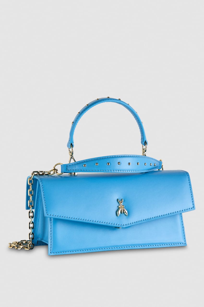 Light Blue Patrizia Pepe Fly Bamby Leather Shoulder Bag | DTP013846