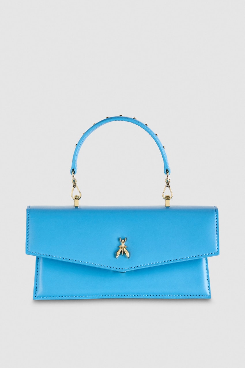 Light Blue Patrizia Pepe Fly Bamby Leather Shoulder Bag | DTP013846