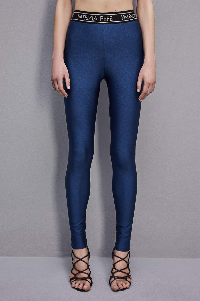 Light Blue Patrizia Pepe Leggings In Technical Stretch Jersey | CTB824305