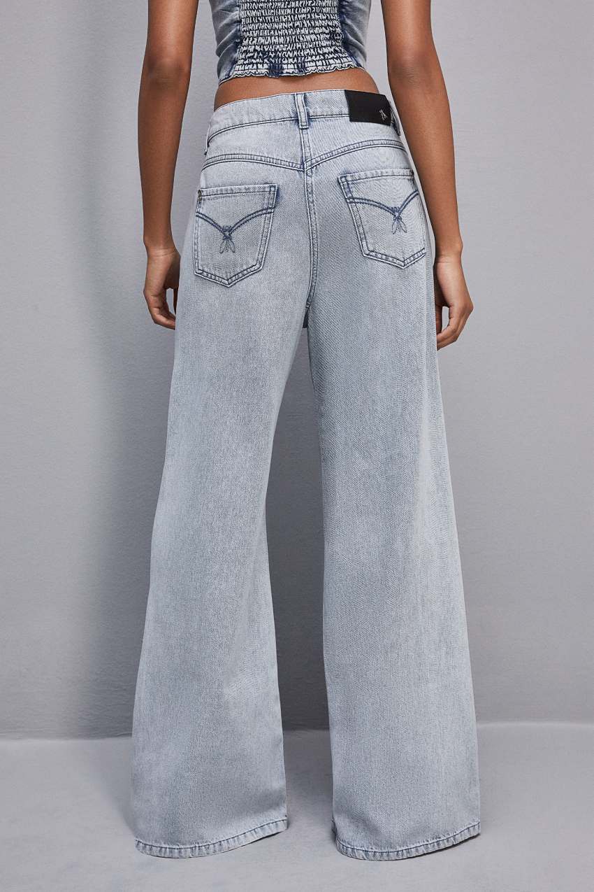 Light Blue Patrizia Pepe Low Rise Oversized Denim Jeans | GXF319876