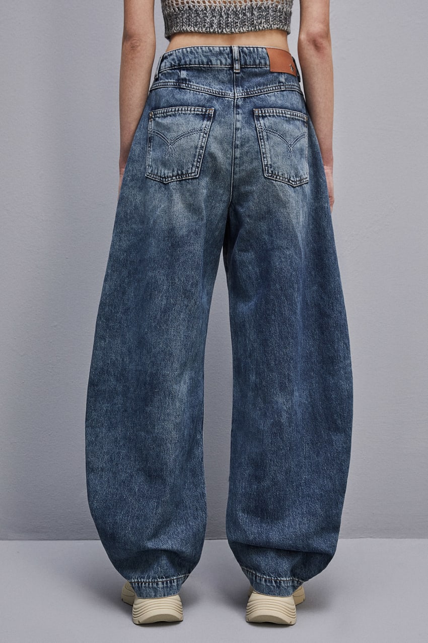 Light Blue Patrizia Pepe Low Waist Balloon Denim Pants | DGY790482