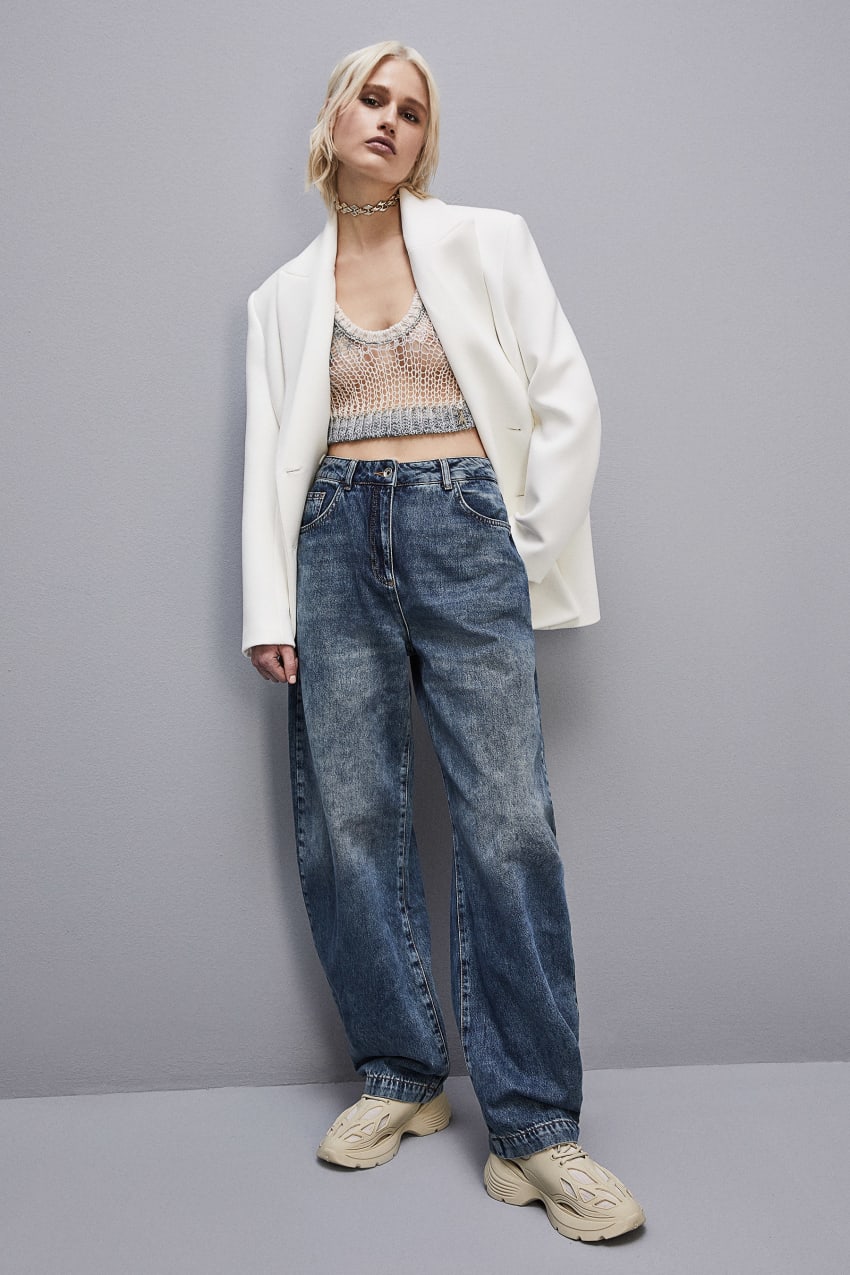 Light Blue Patrizia Pepe Low Waist Balloon Denim Pants | DGY790482