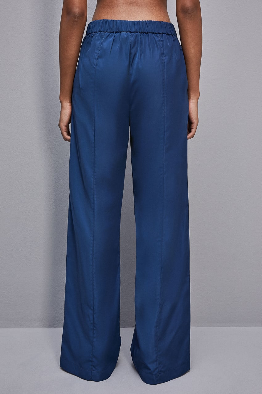 Light Blue Patrizia Pepe Palazzo Pants In Technical Fabric | SGT530168