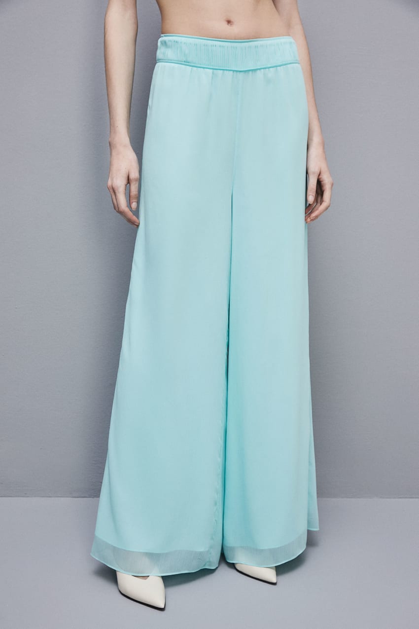 Light Blue Patrizia Pepe Regular Waist Palazzo Pants | PNU012438