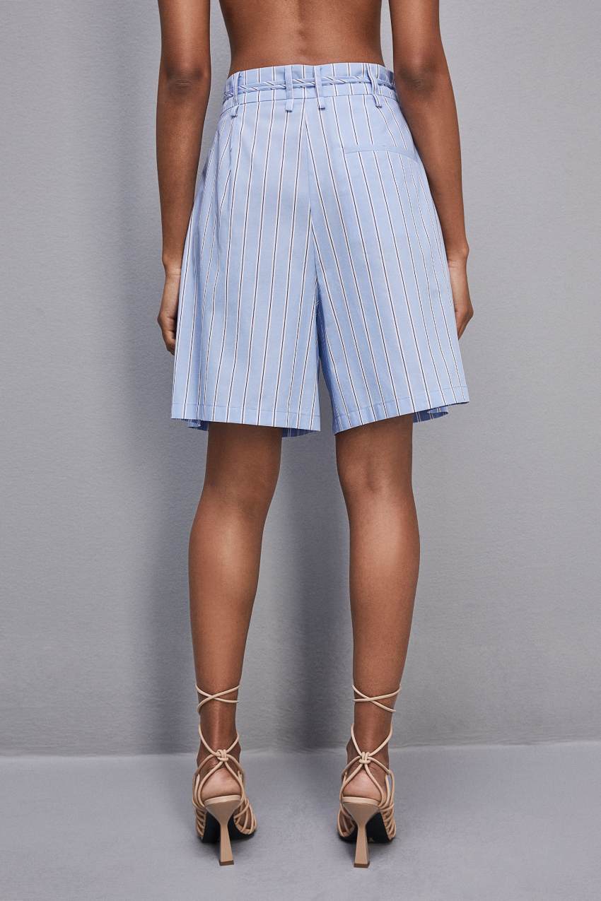 Light Blue Patrizia Pepe Soft Pleated Bermuda Shorts | HPU657312