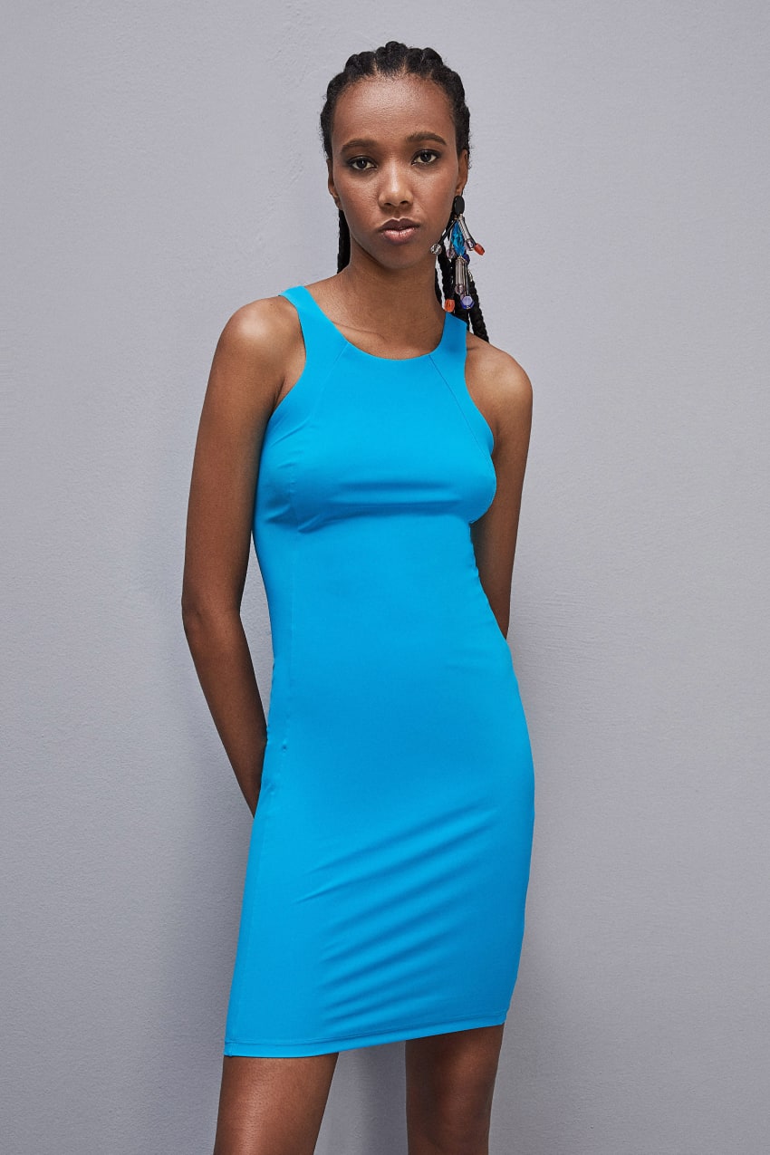 Light Blue Patrizia Pepe Stretch Sheath Dress | PAK453179