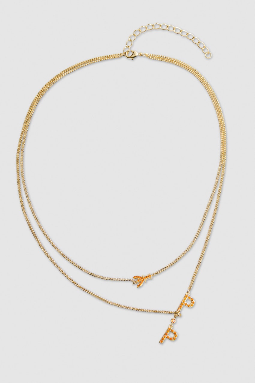 Orange Patrizia Pepe Double Chain Brass Necklace | QEK913807