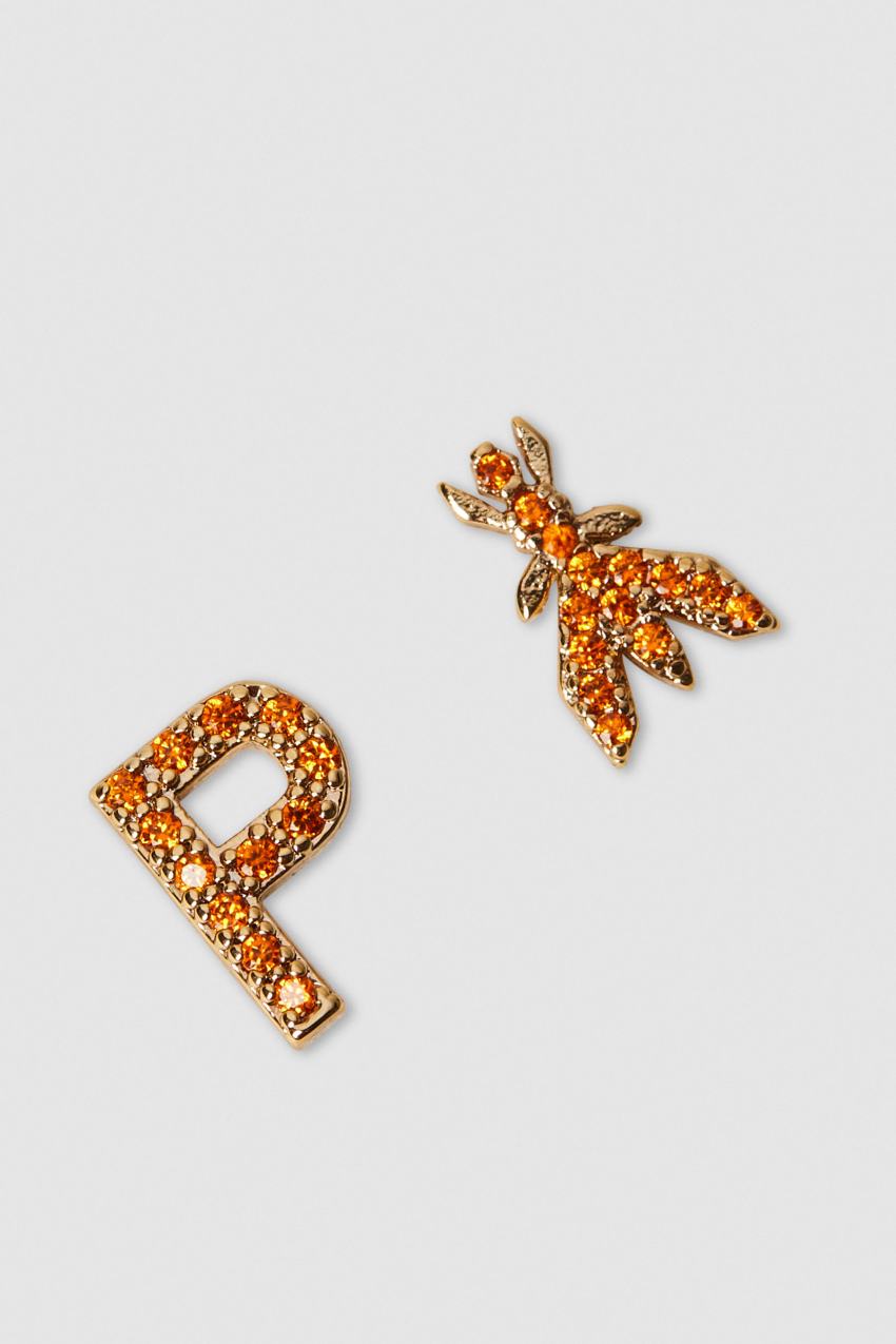 Orange Patrizia Pepe Earrings With Rhinestones | QOX321470