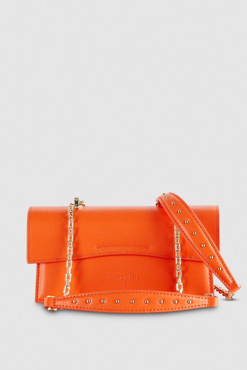 Orange Patrizia Pepe Fly Bamby Leather Shoulder Bag | FRV965087