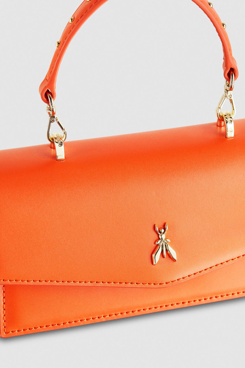 Orange Patrizia Pepe Fly Bamby Leather Shoulder Bag | FRV965087