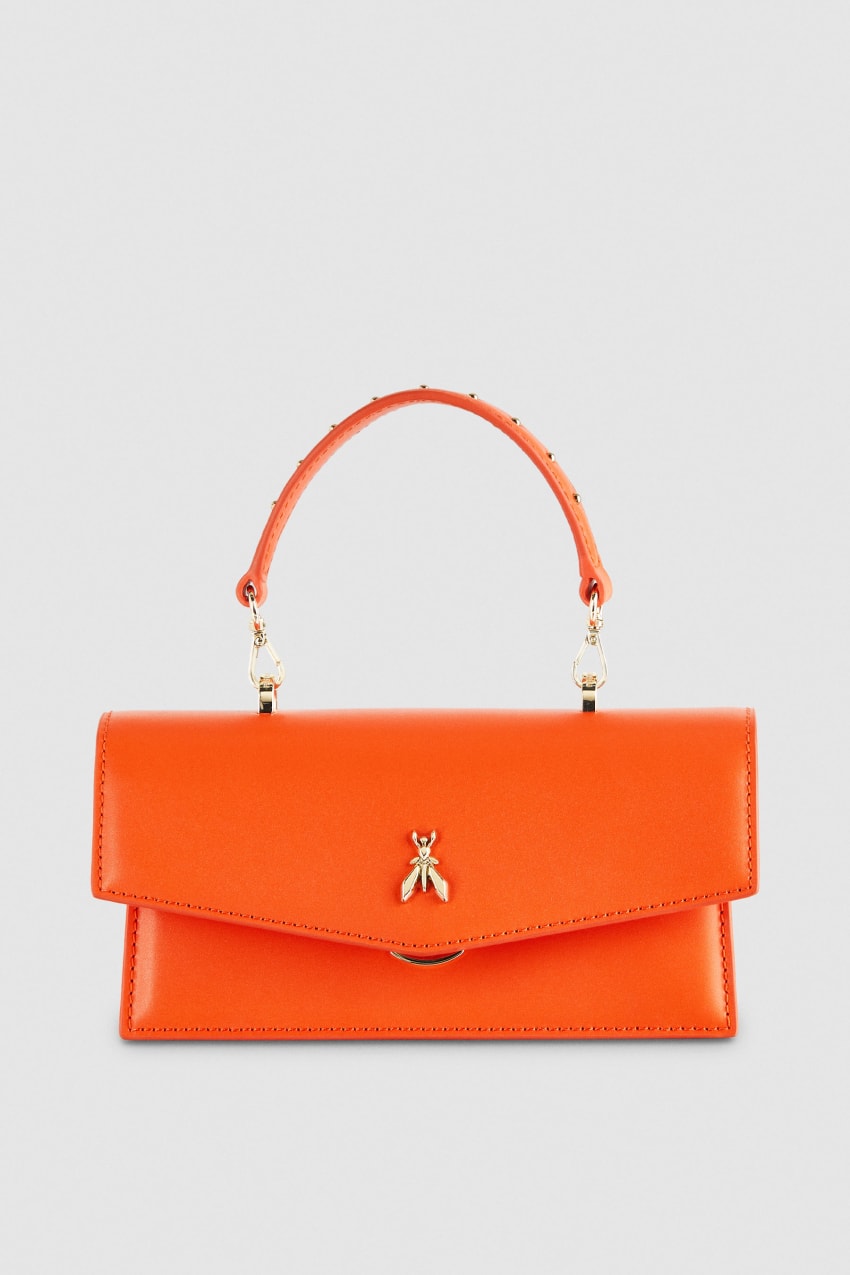 Orange Patrizia Pepe Fly Bamby Leather Shoulder Bag | FRV965087