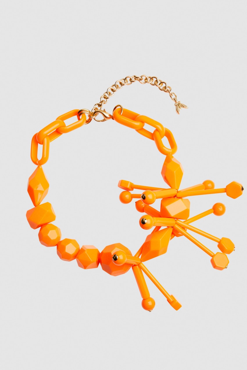 Orange Patrizia Pepe Necklace With Techno Pop Fly Appliqué | VQH890512