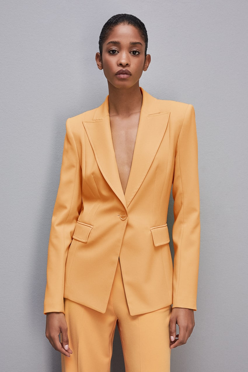 Orange Patrizia Pepe One-button Jacket In Sablè Crepe Fabric | YPK765941